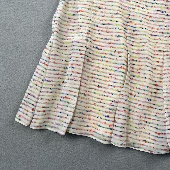 Worldly Things By Espressione Moda Silk Tulip Skirt Women’s 42 Multicolor Stripe - Picture 5 of 16